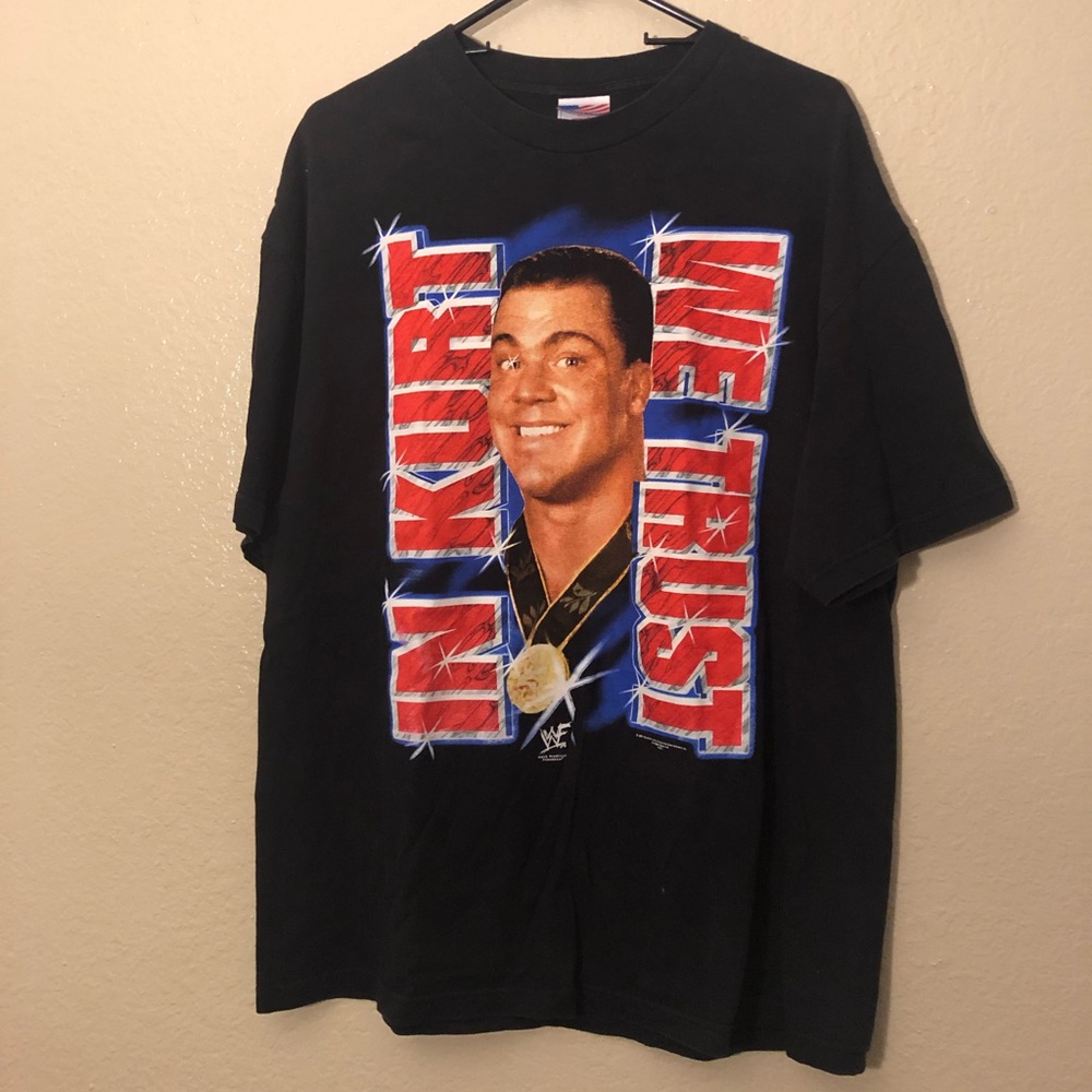 Rare Vintage 2001 WWF WWE Kurt Angle Wrestling Tee